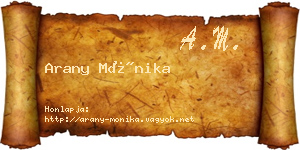 Arany Mónika névjegykártya